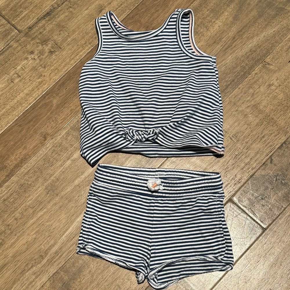 18 month Oshkosh B’gosh two-piece striped tank top and shorts set